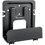 MANHATTAN Wandhalterung für Streamingboxen und Media-Player Trägt ein Streaminggerät (Apple TV®, Roku®, Xiaomi®, Raspberry Pi® und mehr) bis zu 5 kg, 47 - 76 mm ausziehbar, Stahl, schwarz (462075)