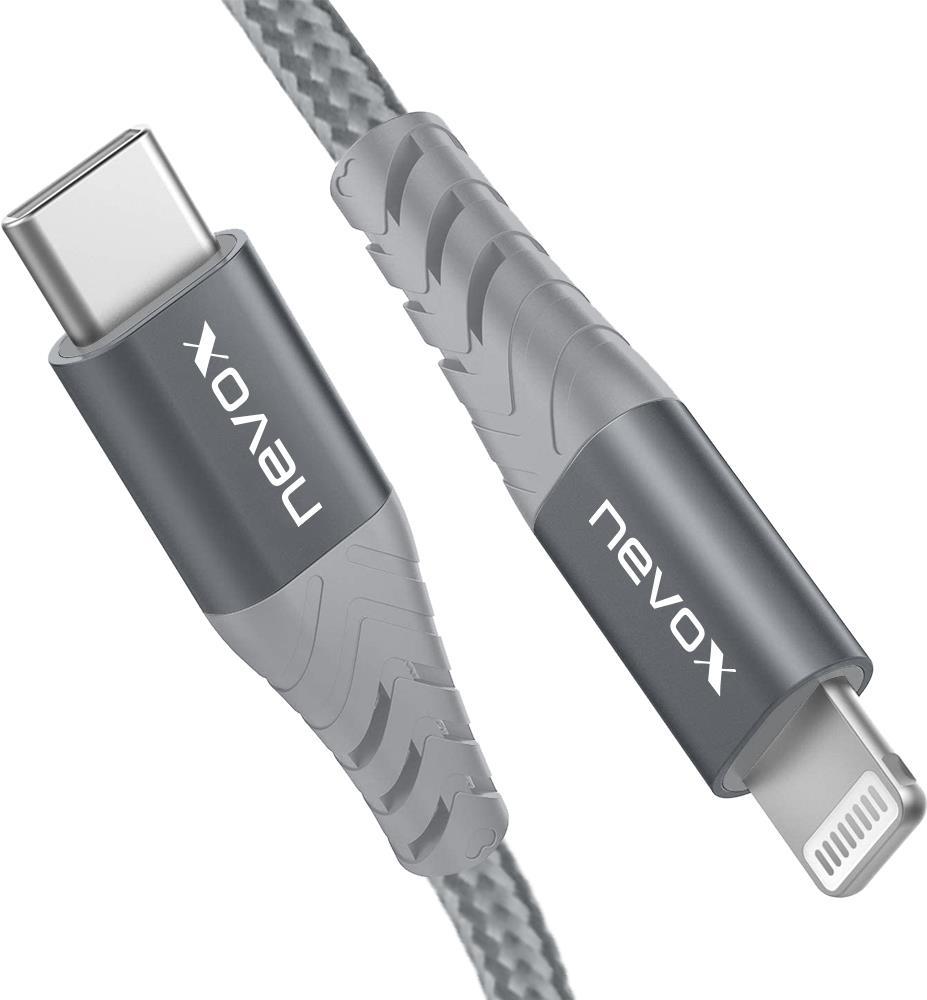 nevox 1M Lightning zu Type C USB Datenkabel MFi Nylon geflochten (1885)