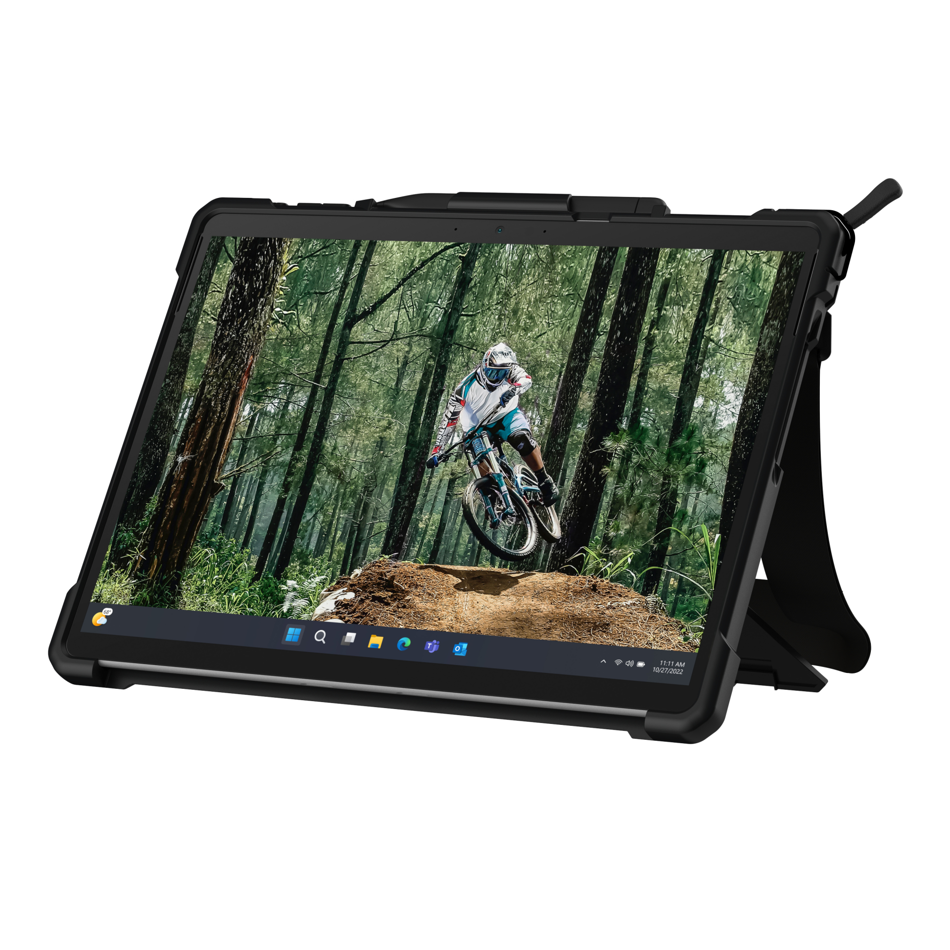Urban Armor Gear Plasma Series Rugged Case mit Handschlaufe und Schultergurt für Microsoft Surface Pro 9, 10, 11 13" Transparent Ice
