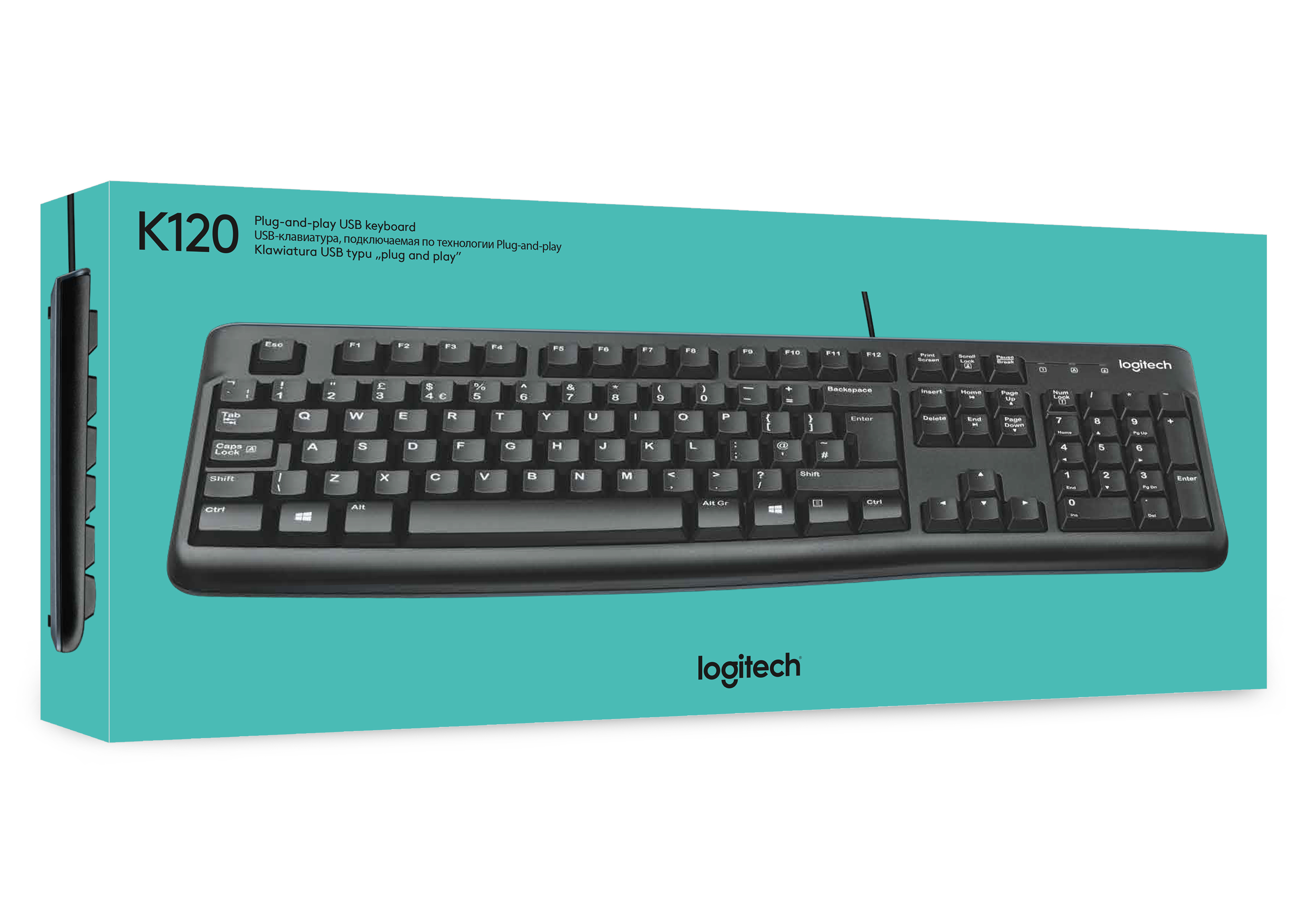 Logitech K120 Tastatur USB AZERTY Französisch Schwarz