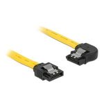 Delock SATA 6 Gb/s Kabel gerade auf links gewinkelt 10 cm gelb (83957)