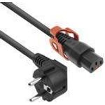 ACT Powercord CEE 7/7 male (angled) - C13 IEC Lock+ black 1 m, EL341S (AK5150)