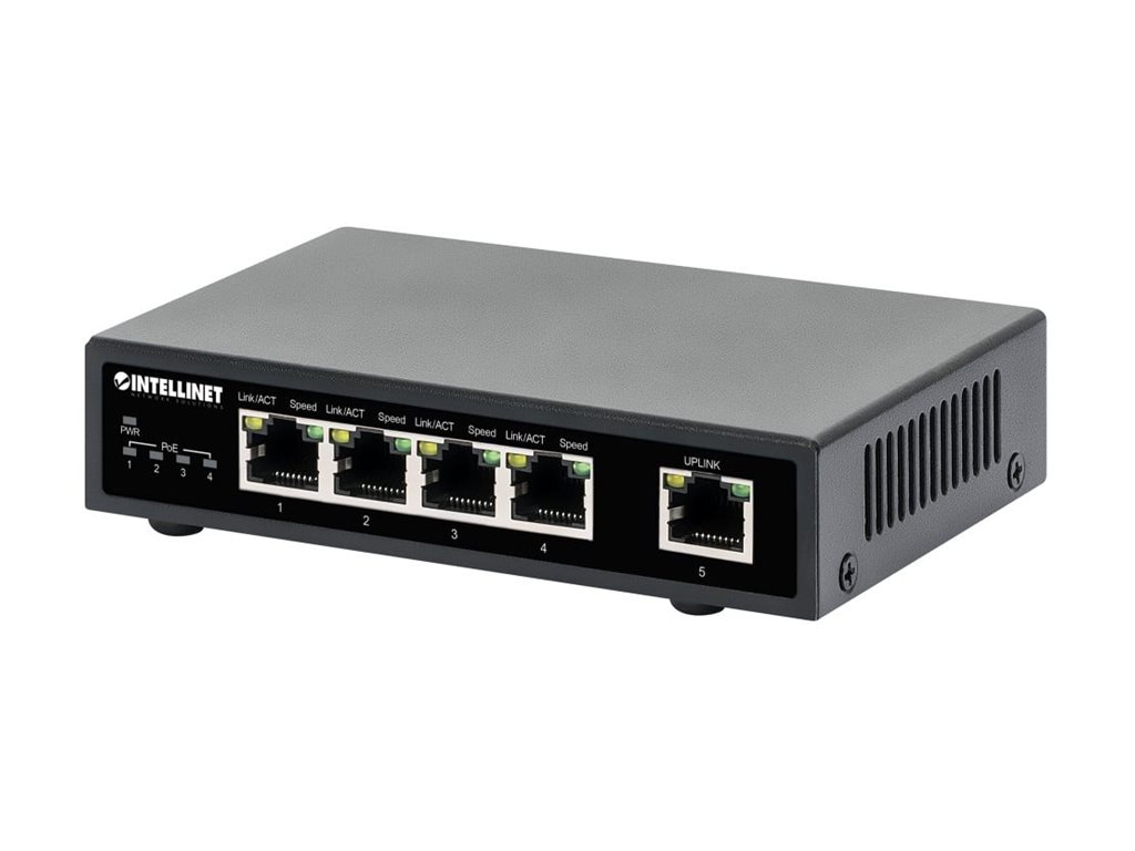 Intellinet 5-Port Gigabit Ethernet PoE+ Switch 62W Schwarz