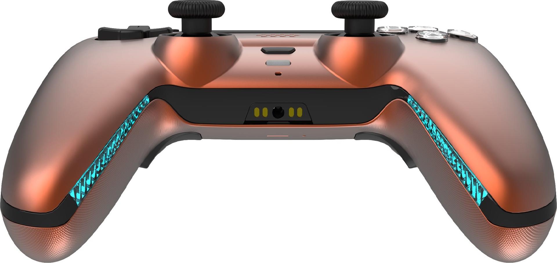 Deltaco GAM-199 Wireless Gaming-Controller für PS5 mit Ladestation Orange, Bronze