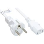 Netzkabel Schutzkontakt-Stecker Typ E+F (CEE 7/7, gerade) an C13 (gerade), weiß, 0,75 mm², 1,8 m, Good Connections® (P0030-W018)