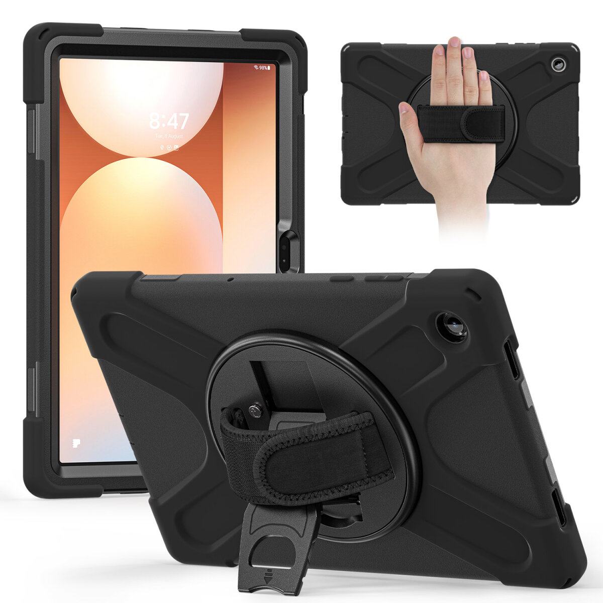 4smarts Rugged Case Grip für Samsung Galaxy Tab A11+ Schwarz