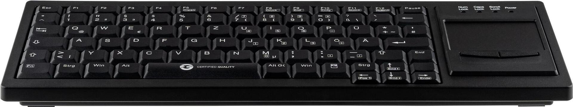 GETT CleanType Xtra Touch Tastatur mit Touchpad USB QWERTZ Schwarz