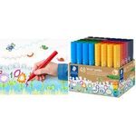 STAEDTLER Fasermaler Noris jumbo, 48er Köcher Minenstärke: 3,0 mm, dreieckig, leicht auswaschbar, Kappe - 1 Stück (328-B KP48)