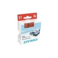 Dymo Label Cassette 19mm x 7m Schriftband Kassette Dymo für D1, 19 mm x 7 m, schwarz auf rot (45807)