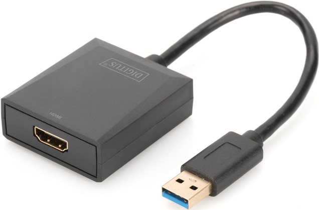 Assmann/Digitus USB 3.0 auf HDMI Adapter,USB USB 3.0 auf HDMI Adapter Eingang USB, Ausgang HDMI Auflösung bis zu 1080p (DA-70841)