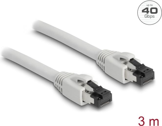 Delock RJ45 Netzwerkkabel Cat.8.1 S/FTP 3 m bis 40 Gbps grau (80561)