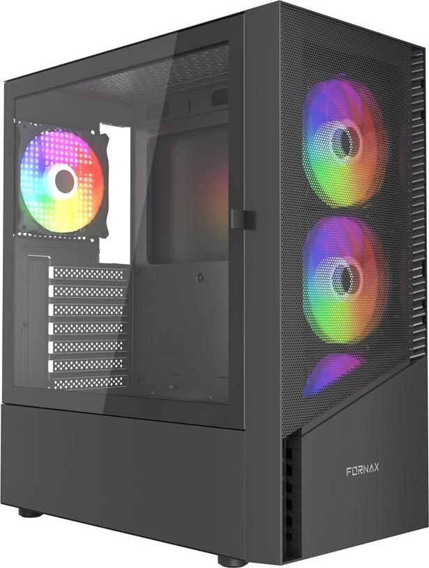 Gembird CCC-FC-4300 Gaming ATX Computergehäuse Fornax 4300, ARBG-Hintergrundbeleuchtung, schwarz (CCC-FC-4300)