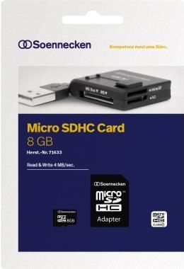 Soennecken Speicherkarte 71633 micro SDHC Adapter Class 10 8GB (71633)