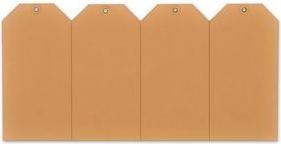 rillprint Warenanhänger, 55 x 110 mm, kraft braun aus Kraftkarton 200 g/qm, zur Handbeschriftung, - 1 Stück (395006)
