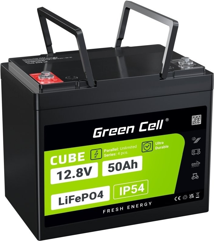 Green Cell CUBE LiFePO4 Spezial-Akku LiFePo-Block Schraubkontakt Li-Ion 12.8 V 50 (GC-LFPGC12V50AH)
