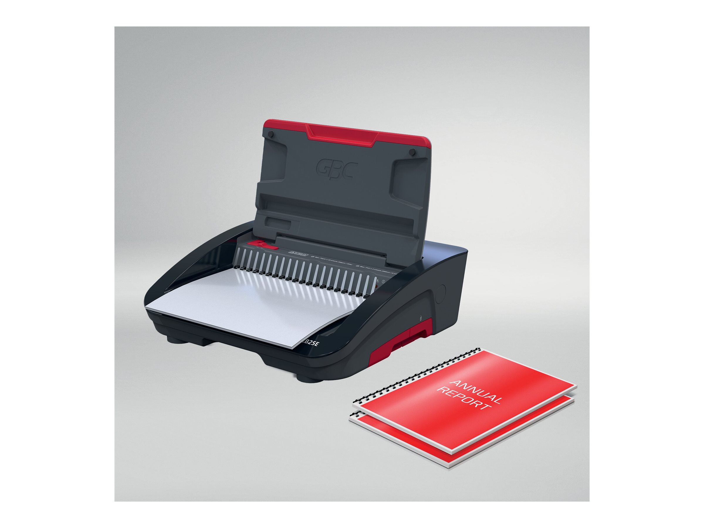 GBC CombBind CB25E Elektrische Bindemaschine Schwarz, Rot