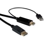 ROLINE 11.04.5992 Videokabel-Adapter 2 m HDMI + USB DisplayPort Schwarz (11.04.5992)