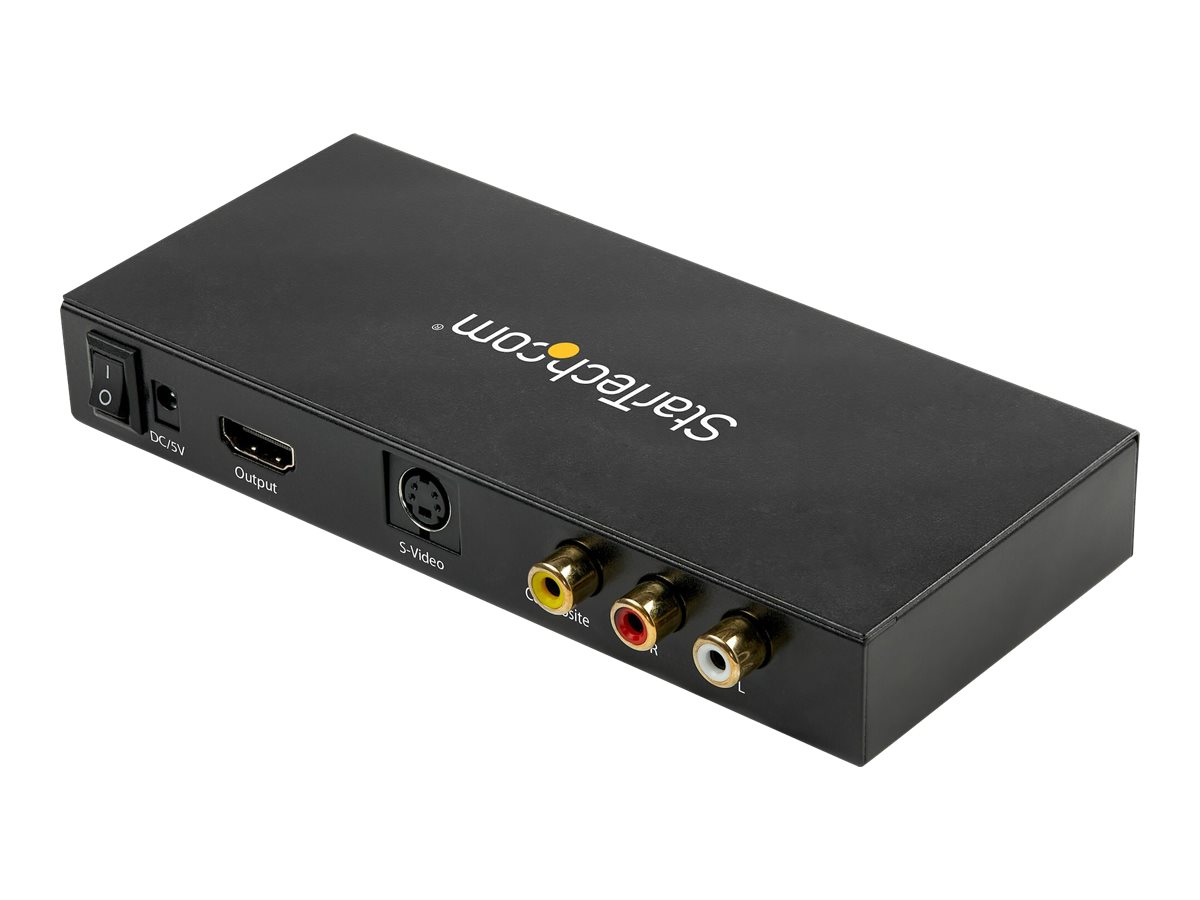 StarTech.com VID2HDCON2 S-Video/Composite zu HDMI Konverter mit Audio, 720p, NTSC/PAL - Schwarz