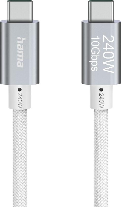 Hama Ladekabel USB-C - USB-C, 240W, Full-Featured, USB 3.2 Gen2,10Gbit/s, 1,5m (00125147)