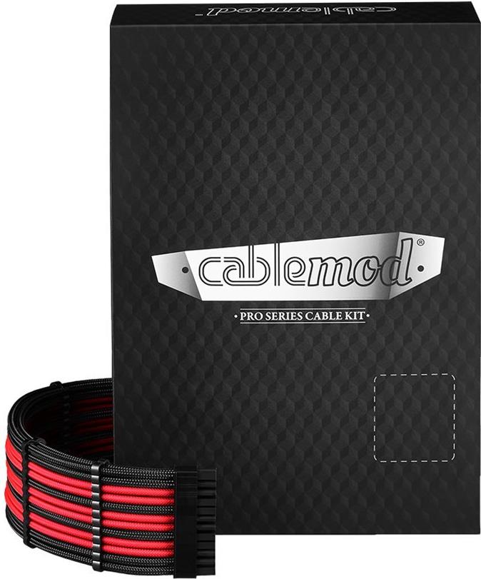 CableMod C-Series Pro ModMesh 12VHPWR Cable Kit für Corsair RM, RMi, RMx (Black Label) - schwarz/rot (CM-PCSR-16P3KIT-NKKR-R)