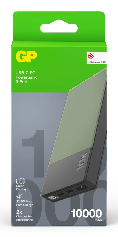 GP Battery PowerBank M2+ 10000 mAh USB-C USB-A Grün