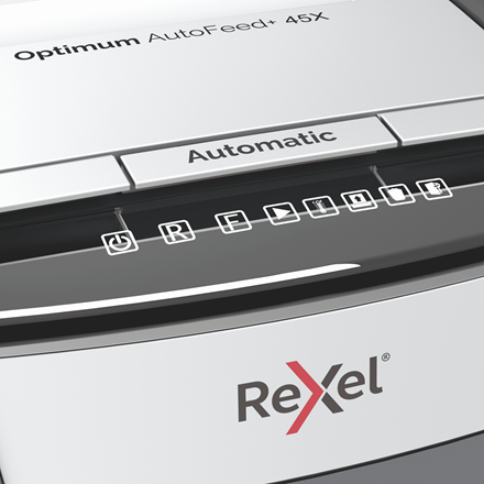 Rexel AutoFeed 45X Aktenvernichter Kreuzschreddern 55 dB Schwarz - Silber (2020045XEU)