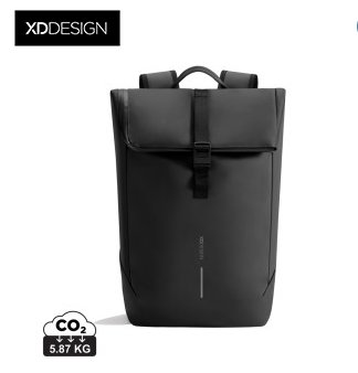 XD Design Urban wasserabweisender Flap-Top Rucksack Schwarz/silber