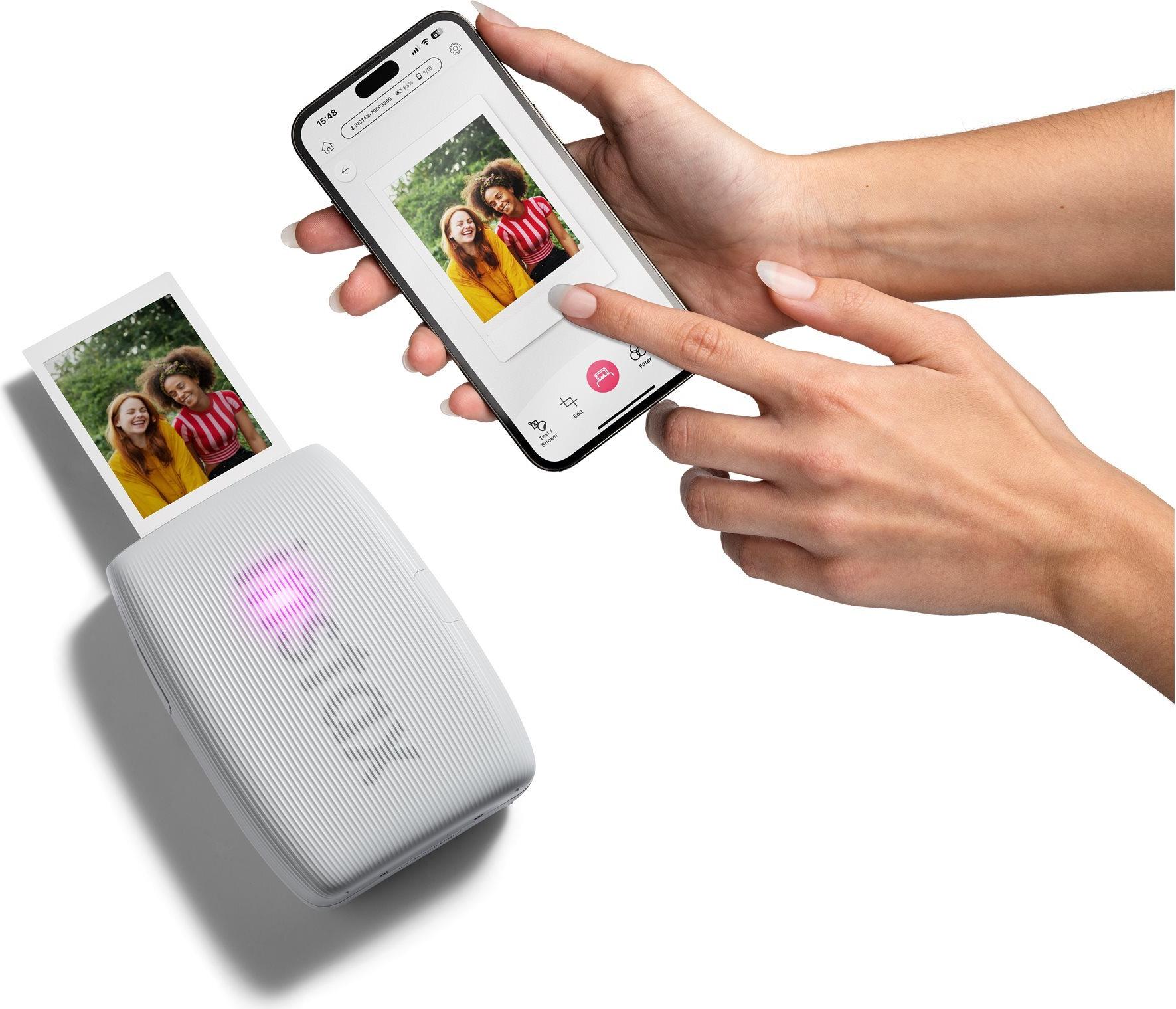 Fujifilm instax mini Link 3 Mobiler Fotodrucker LED 318 dpi Bluetooth 5.1 Clay White