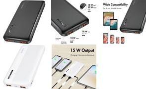 LogiLink Powerbank, 10.000 mAh, 2x USB-A, 2x USB-C, weiß tragbarer Zusatzakku für Smartphones & Tablet-PCs, - 1 Stück (PA0372W)