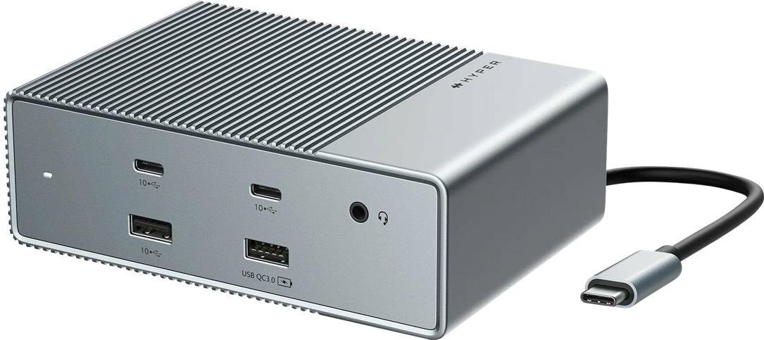 HyperDrive GEN2 15-in-1 USB-C Dockingstation 100W Power Delivery Gigabit Ethernet Silber
