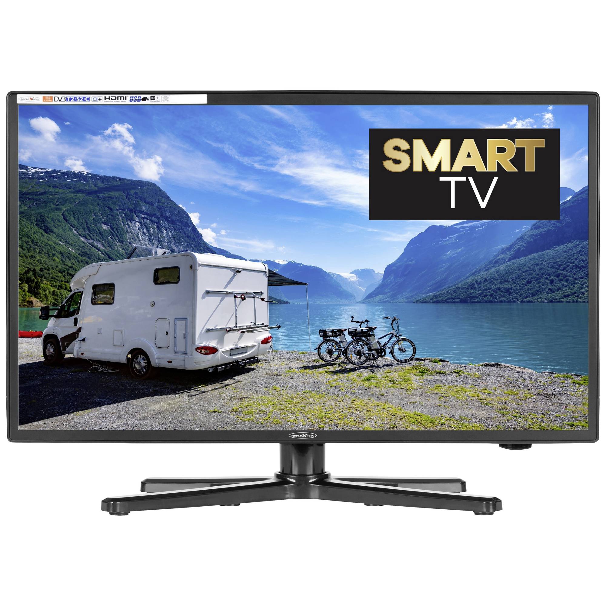 Reflexion 60 cm LED-Fernseher, 24 Zoll, Auflösung: 1.920x1.080 Pixel, Full HD, H.265 HEVC, DVB-T2 HD