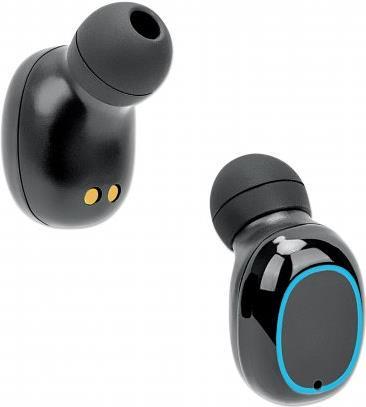 MANHATTAN Sound Science True Wireless In-Ear-Kopfhörer Bluetooth® 5.0, Mikrofon, Bedienelemente, Ladecase mit Powerbank-Funktion und Akku-Zifferndisplay, schwarz (180382)