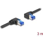 Delock RJ45 Netzwerkkabel Cat.6A S/FTP rechts links gewinkelt 3 m schwarz (80466)