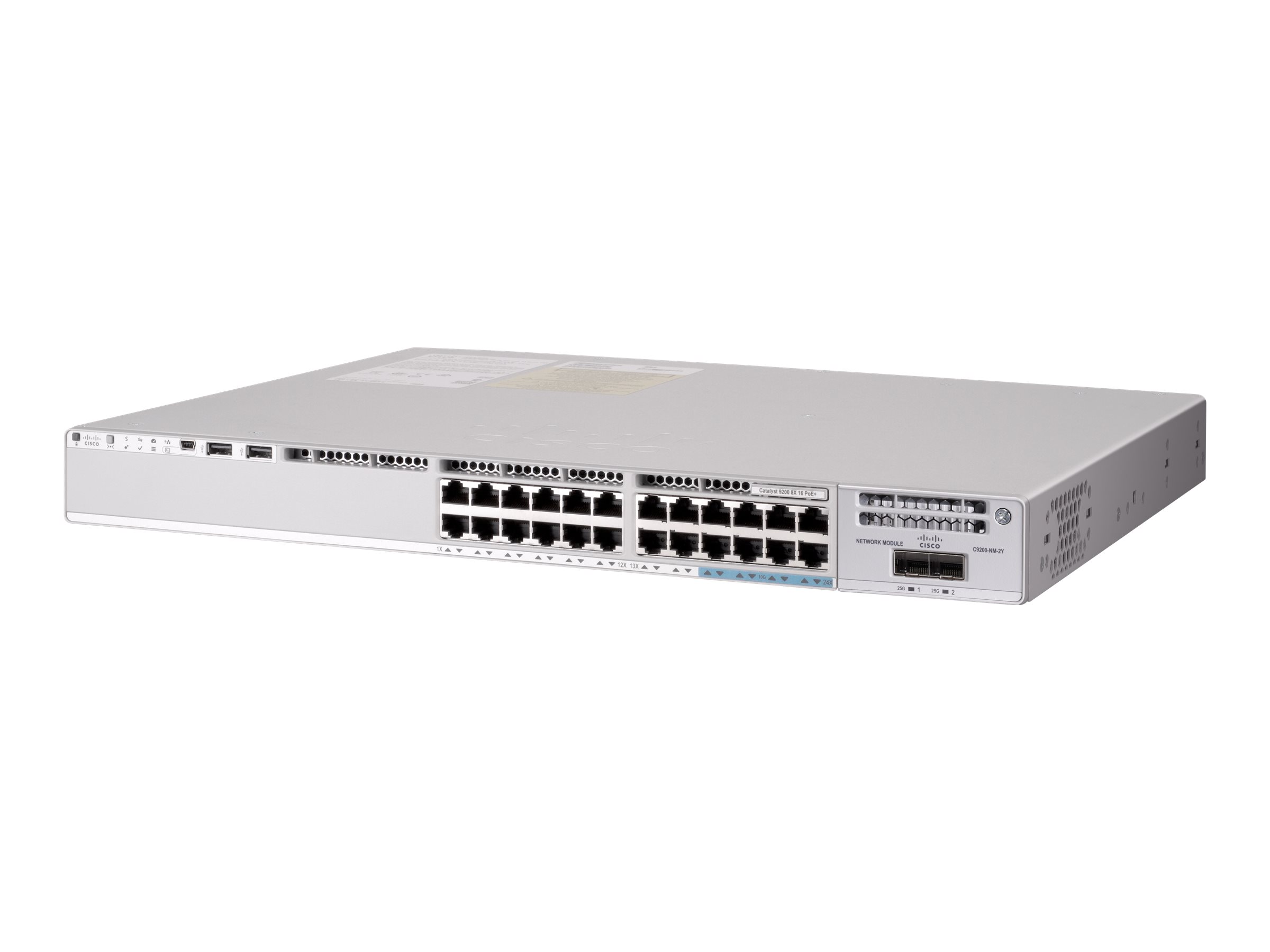 Cisco Catalyst 9200L 24-Port Managed Switch PoE+ 4x 10G SFP+ Uplink Network Advantage Grau