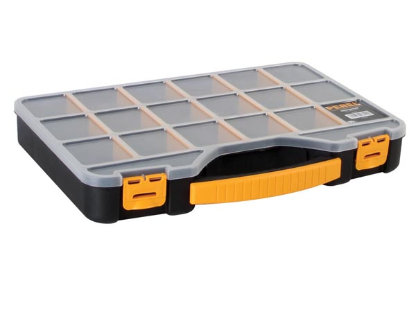 Velleman Perel OMR18 Sortimentskasten 20 Fächer 420 x 305 x 61 mm Schwarz, Orange