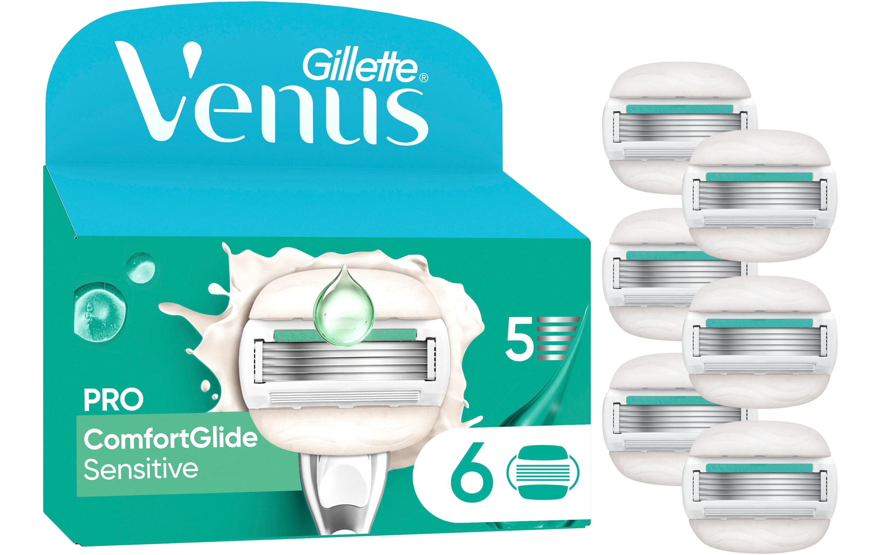 Gillette Venus Pro ComfortGlide Sensitive Rasierklingen, 6 Stück