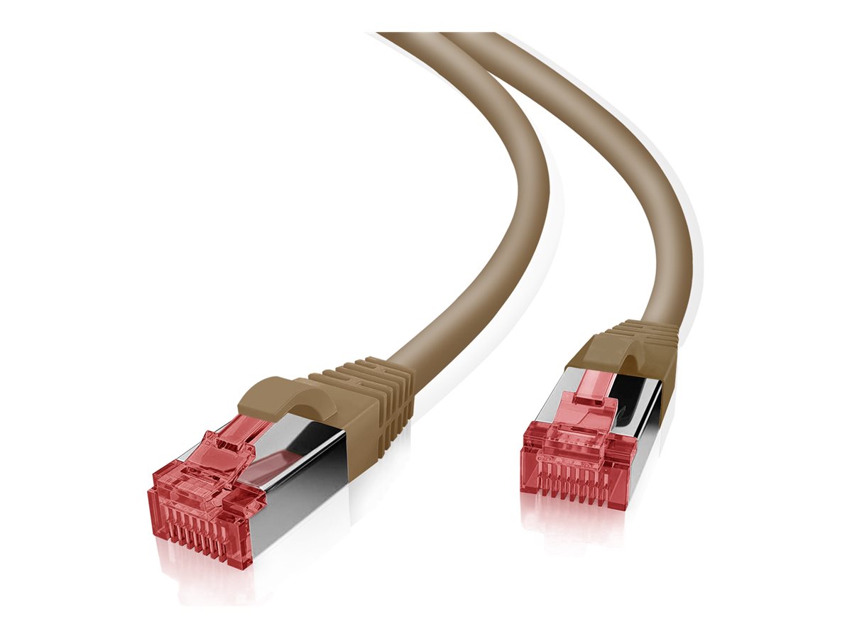 Helos Patch-Kabel Cat7 S/FTP RJ-45 zu RJ-45 1 m Braun