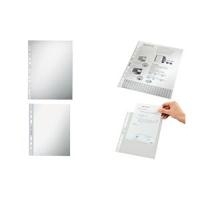 LEITZ Prospekthülle Standard, A4, PP, genarbt, 0,07 mm oben offen, dokumentenecht, Lochung: Eurolochung (4796-00-00)