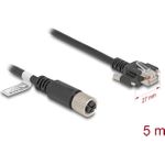Delock M12 Kabel X-kodiert 8 Pin Buchse zu RJ45 Stecker mit Schrauben Cat.6A S/FTP 5 m (80459)