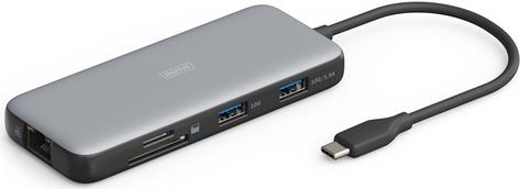 DIGITUS Docking USB-C->HDMI,USB3.2,RJ45,SD,MicroSD,PD Alu si (DA-70914)