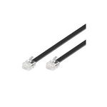 Wentronic Goobay Modularanschlusskabel, Schwarz, 3 m - RJ12-Stecker (6P6C) auf RJ12-Stecker (6P6C) (50321)