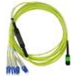 Kompatibles F5 Networks CBL-0206-02 BlueOptics LWL Breakout Patchkabel, MTP/APC, 4xDuplex LC/UPC, 2 Meter, Singlemode E9/125µm, G.657.A1, Markenfaser, 3.0mm LSZH gelb, 8 Kerne und MTP Stecker ohne Pins, inkl. Messprotokoll (CBL-0206-02-BO)