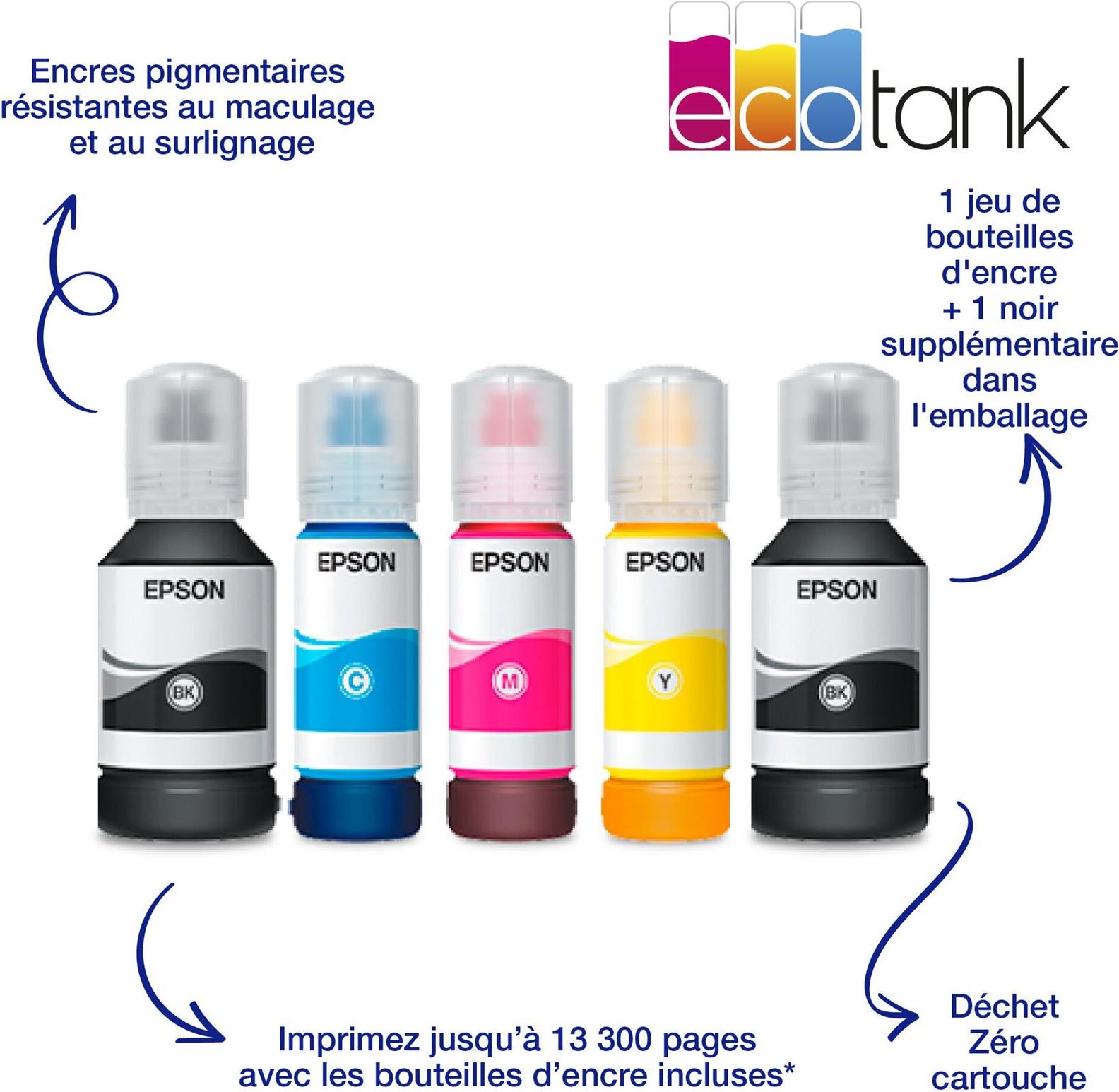 Epson EcoTank ET-5170 Multifunktions-Tintenstrahldrucker 6,1 cm Touchscreen Schwarz, Weiß