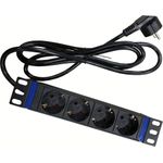 DS-IT 10”Steckdosenleiste, Schwarz, 250 x 42 x 60 mm (DS10-4PDU)