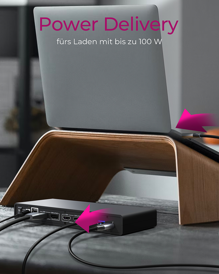 ICY BOX IB-DK2245AC Dockingstation USB-C / Thunderbolt 3 2x HDMI 2x DisplayPort Gigabit Ethernet Schwarz