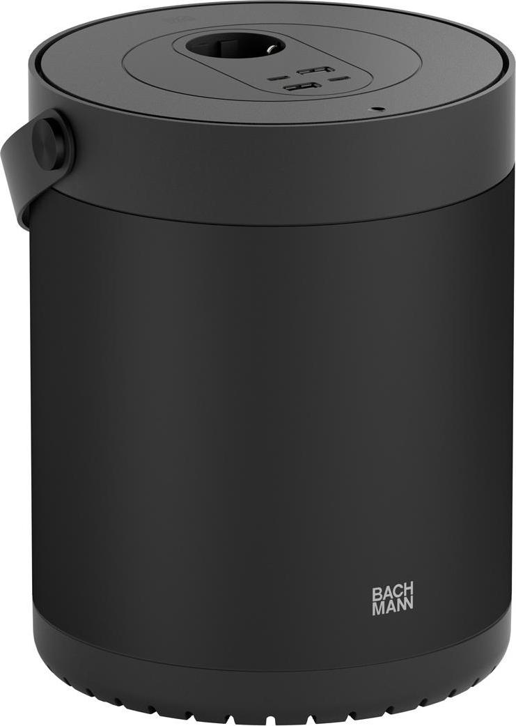 Bachmann MOV E BM0011007 Power Unit – 1x CEE7/3 – 2x USB A – 2x USB C – 230 Wh – 220 W – Aluminium – Schwarz – inkl. Adapter (BM0011007) (geöffnet)