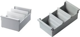 helit Karteitrog A4 quer, lichtgrau Maße: (B)318 x (T)350 x (H)215 mm - 2 Stück (H6201082)