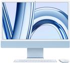 APPLE iMac Z197 59,62cm 23,5Zoll Apple M3 8C CPU/8C GPU/16C N.E. 24GB 256GB SSD Gbit Eth. MT NumKey TID DE - Blau (Z197-MQRC3D/A-AKUV)