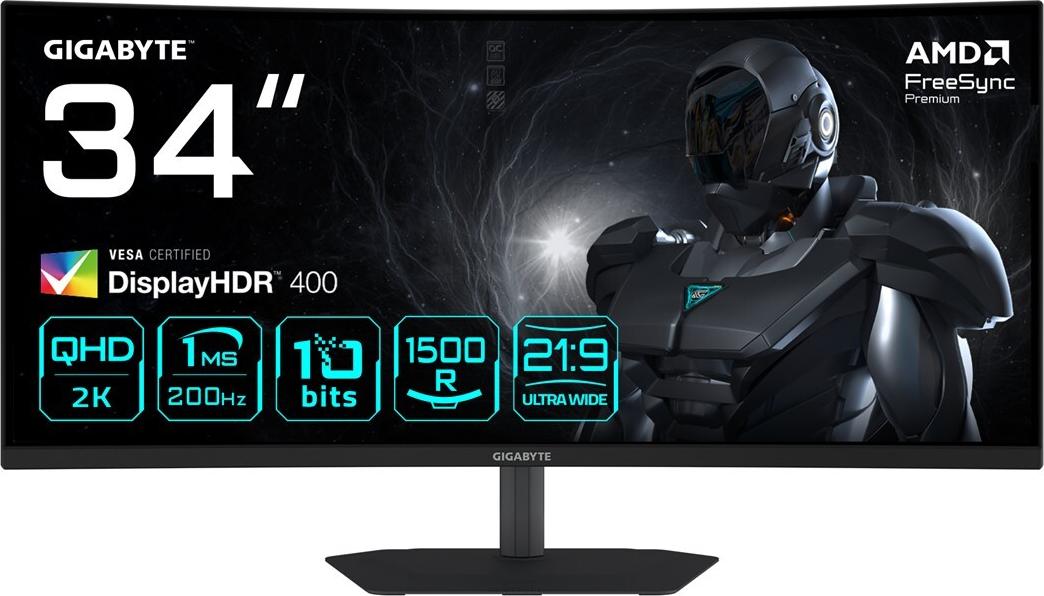 GIGABYTE G34WQC2 Curved Gaming Monitor 34" UWQHD VA 200 Hz Schwarz