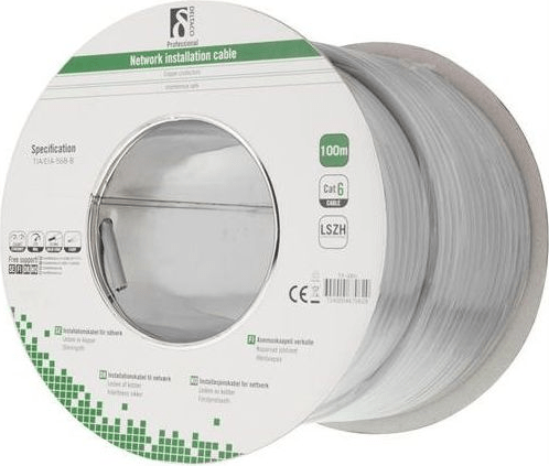 DSIT Alfaco Cat6 F/UTP-Kabel auf Rolle starrleiter 100 m grau LSZH – (Eca) (SI-TP-48H)